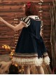 Snow White Series Classical Palace Navy Collar Printed Lace Short-Sleeved Doll Dress Classic Lolita Short-Sleeved Dress