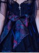 Black Upper Body Fake Two Piece Design Dark Elegant Sexy Halter Hem Feather Detachable Gothic Lolita Short Sleeve Dress