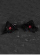 Black Plush Cat Ears Bat Wings Red Eyeballs Halloween Gothic Lolita Hair Clip