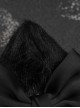 Black Satin Ribbon Bow-Knot Metal Love Cross Cutout Decoration Plush Cat Ears Gothic Lolita Hair Clip