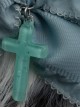 Light Blue Bow-Knot Cross Decoration White Plush Cat Ears Sweet Cool Halloween Gothic Lolita Hair Clip
