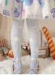 Cream Planet Series Velvet Solid Color Gradient Planet Print Over The Knee Socks Sweet Lolita Socks