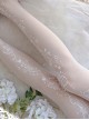 Deep Sea Story Series Solid Color Spring Summer White Print Classic Lolita Pantyhose