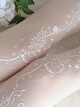 Deep Sea Story Series Solid Color Spring Summer White Print Classic Lolita Pantyhose