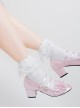 Aegean Series Bowknot Decoration Large Lace Spring Cotton Socks Classic Lolita Socks