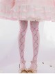 Love And Vow Series Velvet Bow Ribbon Print Sweet Lolita Pantyhose