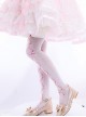 Love And Vow Series Velvet Bow Ribbon Print Sweet Lolita Pantyhose