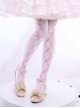 Love And Vow Series Velvet Bow Ribbon Print Sweet Lolita Pantyhose