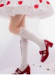 Annie's Breakfast Series Polka-Dot Print Combed Cotton Uniform Tube Socks Classic Lolita Socks