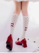 Annie's Breakfast Series Polka-Dot Print Combed Cotton Uniform Tube Socks Classic Lolita Socks