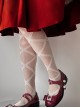 Angel Demon Heart Series Solid Color Angel Demon Cross Strap Jacquard Knee Socks Classic Lolita Socks