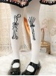 Skull Hand Bone Jacquard Fall Thick Combed Cotton Over The Knee Socks Classic Lolita Socks