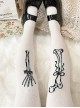 Skull Hand Bone Jacquard Fall Thick Combed Cotton Over The Knee Socks Classic Lolita Socks