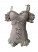 Asymmetric Shoulder Straps Bowknot Ruffle Decoration Cute Sexy Summer Sweet Lolita Short Sleeve One-Piece Swimsuit
