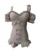 Asymmetric Shoulder Straps Bowknot Ruffle Decoration Cute Sexy Summer Sweet Lolita Short Sleeve One-Piece Swimsuit