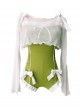 Green Fresh Hollow Backless Age-Reducing Cute Long-Sleeved Sunscreen Summer Sweet Lolita Sleeveless One-Piece Swimsuit Suit