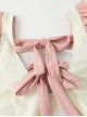 Pink-White Ruffles With Sweet Bow-Knot Design Lace-Up Summer Sweet Lolita Sleeveless One-Piece Swimsuit