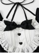 Cute Japanese Black-White Maid Outfit Bowknot Decoration Lace-Up Ruffles Summer Sweet Lolita Sleeveless One-Piece Swimsuit