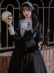 Twilight Prayer Series Nun Style False Collar Detachable Early Spring Retro Lantern Sleeve Gothic Lolita Long Sleeve Dress