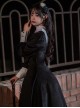 Twilight Prayer Series Nun Style False Collar Detachable Early Spring Retro Lantern Sleeve Gothic Lolita Long Sleeve Dress