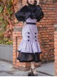 Retro Elegant Black Purple Velvet Stitching Black Translucent Hem Fishtail Skirt Shawl Classic Lolita Sleeveless Dress Set