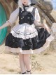 Witch's Handbook Series Vintage Square Neck Star Bow-Knot Decorated Embossed Fabric Embroidery Apron Sweet Lolita Sleeveless Dress