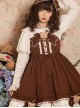 Mousse Bear Series Cute Retro Plush Bear Bowknot Decorated Ruffled Sweet Lolita Sleeveless Dress