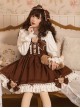 Mousse Bear Series Cute Retro Plush Bear Bowknot Decorated Ruffled Sweet Lolita Sleeveless Dress