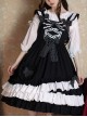 Black Sugar Sweetheart Series Black-White Sweet Cool Girl Polka Dot Simple Asymmetrical Hem Classic Lolita Sleeveless Dress