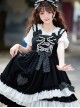 Black Sugar Sweetheart Series Black-White Sweet Cool Girl Polka Dot Simple Asymmetrical Hem Classic Lolita Sleeveless Dress