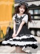 Black Sugar Sweetheart Series Black-White Sweet Cool Girl Polka Dot Simple Asymmetrical Hem Classic Lolita Sleeveless Dress