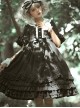 Miss Betty Series Dark Retro Court Style Lace Ruffle Princess Dress Classic Lolita Short-Sleeved Dress