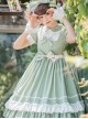 Miss Dandelion Series Green Summer Fresh Doll Collar Lace Bow-Knot Decoration Classic Lolita Short-Sleeved Dress