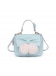 Cat Ball Series Solid Color Detachable Plush Ball Bow-Knot Decoration Small Square Bag Sweet Lolita Hand Shoulder Bag