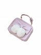 Cat Ball Series Solid Color Detachable Plush Ball Bow-Knot Decoration Small Square Bag Sweet Lolita Hand Shoulder Bag