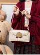 Rose Letter Series Elegant Metal Chain Detachable Embroidered Rose Badge Versatile Envelope Small Square Bag Classic Lolita Shoulder Bag