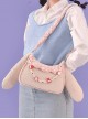 Cute Corduroy Rabbit Ears Stitching Sweet Pink-White Lace Acrylic Chain Jewelry Decoration Sweet Lolita Shoulder Bag