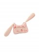 Cute Corduroy Rabbit Ears Stitching Sweet Pink-White Lace Acrylic Chain Jewelry Decoration Sweet Lolita Shoulder Bag