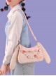 Cute Corduroy Rabbit Ears Stitching Sweet Pink-White Lace Acrylic Chain Jewelry Decoration Sweet Lolita Shoulder Bag