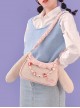 Cute Corduroy Rabbit Ears Stitching Sweet Pink-White Lace Acrylic Chain Jewelry Decoration Sweet Lolita Shoulder Bag