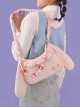 Cute Corduroy Rabbit Ears Stitching Sweet Pink-White Lace Acrylic Chain Jewelry Decoration Sweet Lolita Shoulder Bag