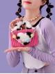 Sweet Plush Cow Pattern Love Handheld Autumn Winter Cool Girl Detachable Love Decoration Chain Sweet Lolita Handheld Shoulder Bag