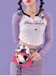 Sweet Plush Cow Pattern Love Handheld Autumn Winter Cool Girl Detachable Love Decoration Chain Sweet Lolita Handheld Shoulder Bag