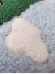 Plush Stitching Contrast Color Black-White Plaid White Cloud Winter Lamb Wool Large Capacity Classic Lolita Portable Shoulder Bag