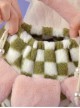 Autumn Winter Cute Plush Green-White Checkerboard Pink Petal Design Drawstring Bucket Bag Sweet Lolita Portable Shoulder Bag