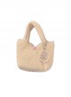 Candy Color Autumn Winter Plush Tulip Accessories Detachable Pearl Shoulder Strap Sweet Lolita Handheld Shoulder Bag