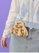Cute Plush Brown Leopard Paw Design Coin Purse Steel Ball Chain Classic Lolita Shoulder Messenger Bag