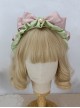 Pink Green Fresh Contrasting Color Bow-Knot Ribbon Sweet Lolita Headband