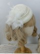 French Elegant Multicolor Lace Feather Mesh Small Top Hat Classic Lolita Barrette Fixed Hat