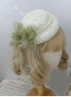 French Elegant Multicolor Lace Feather Mesh Small Top Hat Classic Lolita Barrette Fixed Hat